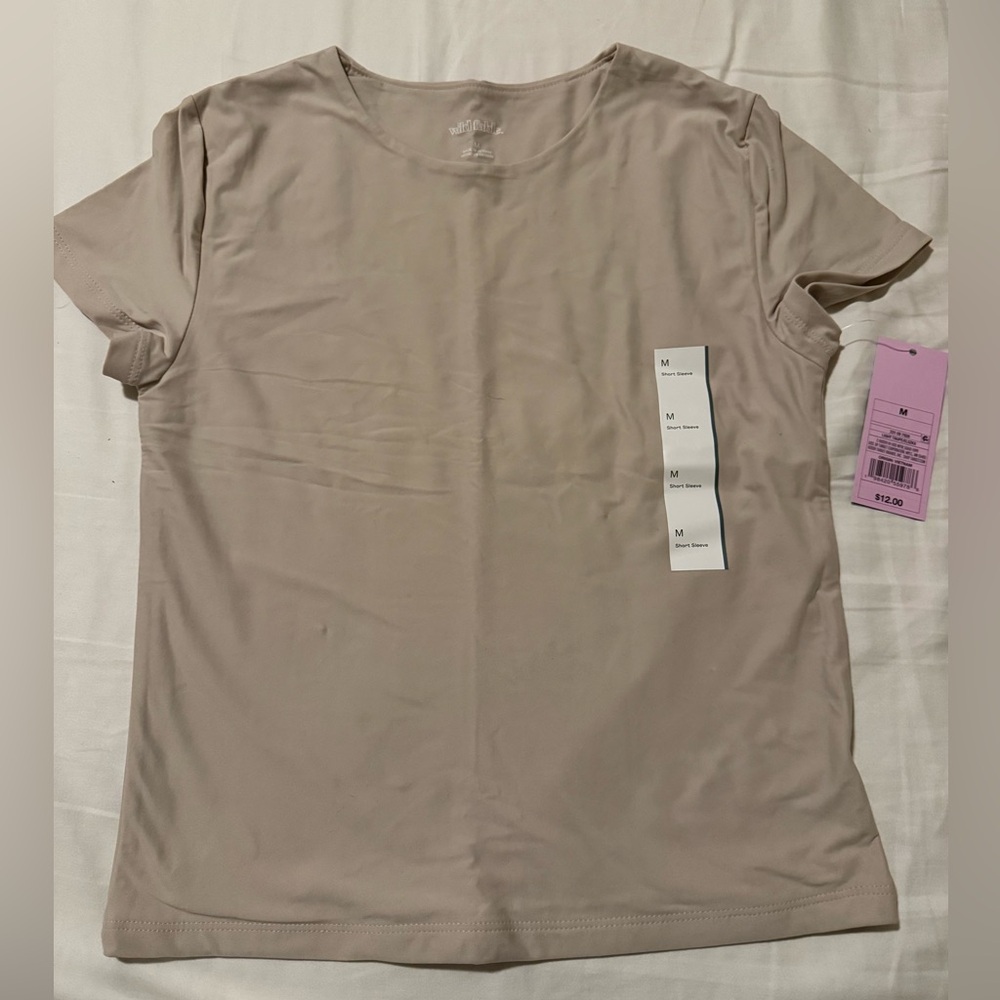 Wild Fable Beige and Light Blue Short Sleeve Tee